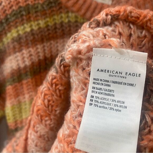 American Eagle knit rainbow oversized crewneck sweater size XS - Picture 6 of 7